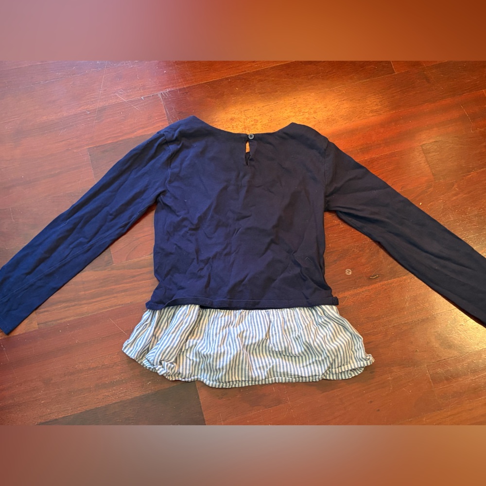 Gap kids girls shirt and skirt 1 pice size 10 white and navy